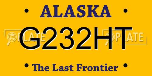 G232HT Alaska License Plate