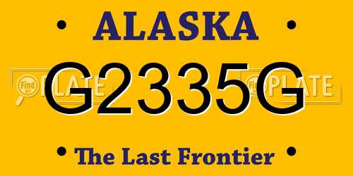 G2335G Alaska License Plate
