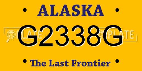 G2338G Alaska License Plate