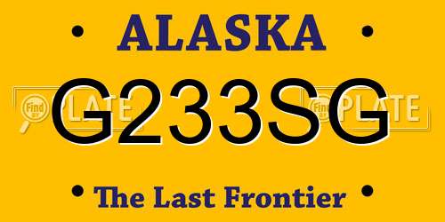 G233SG Alaska License Plate