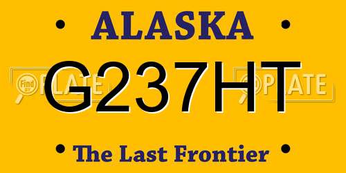 G237HT Alaska License Plate