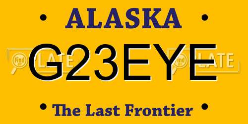 G23EYE Alaska License Plate