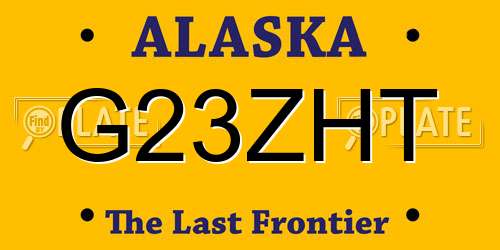 G23ZHT Alaska License Plate