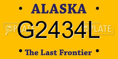 G2434L Alaska License Plate