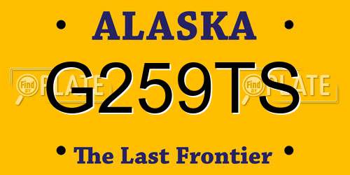 G259TS Alaska License Plate