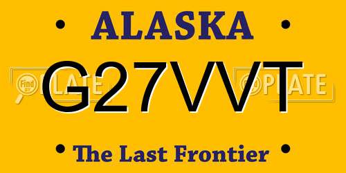 G27VVT Alaska License Plate