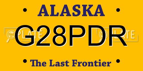 G28PDR Alaska License Plate