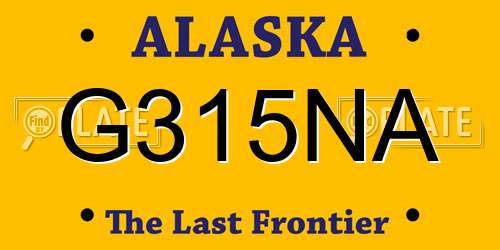 G315NA Alaska License Plate
