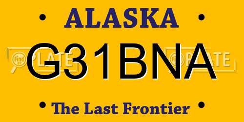 G31BNA Alaska License Plate