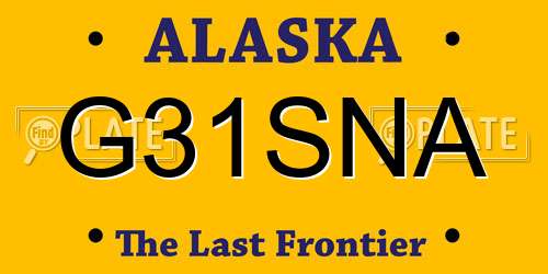 G31SNA Alaska License Plate
