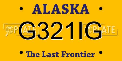 G321IG Alaska License Plate
