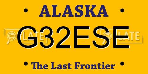 G32ESE Alaska License Plate