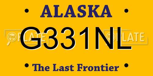 G331NL Alaska License Plate