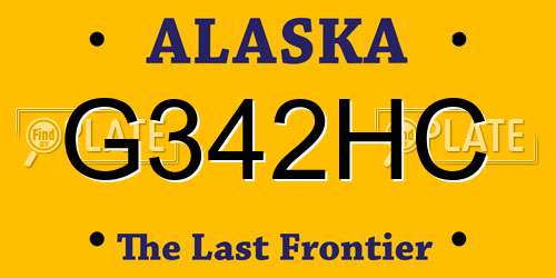 G342HC Alaska License Plate