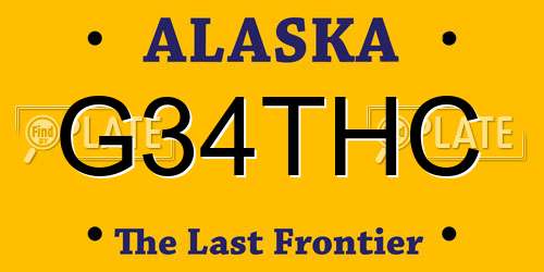 G34THC Alaska License Plate