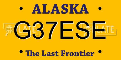 G37ESE Alaska License Plate