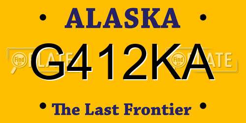 G412KA Alaska License Plate