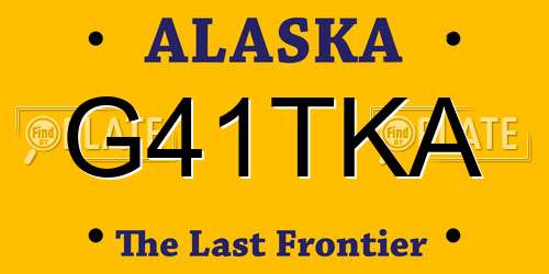 G41TKA Alaska License Plate