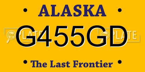 G455GD Alaska License Plate