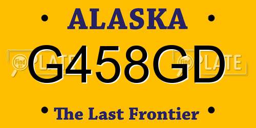 G458GD Alaska License Plate