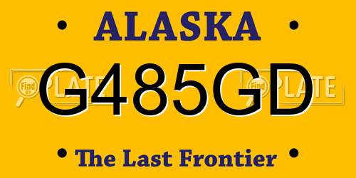 G485GD Alaska License Plate