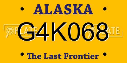 G4K068 Alaska License Plate