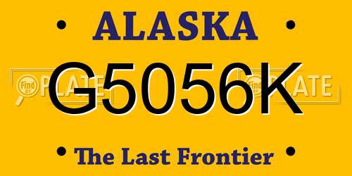 G5056K Alaska License Plate