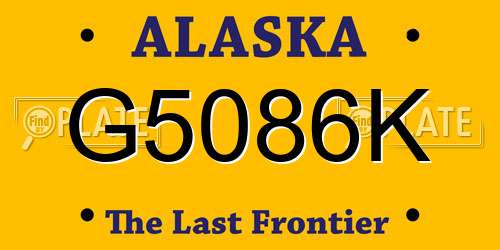G5086K Alaska License Plate