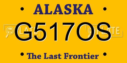 G517OS Alaska License Plate