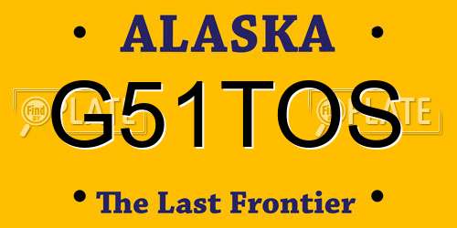 G51TOS Alaska License Plate