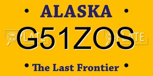 G51ZOS Alaska License Plate