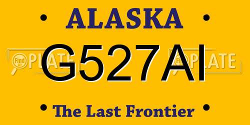 G527AI Alaska License Plate