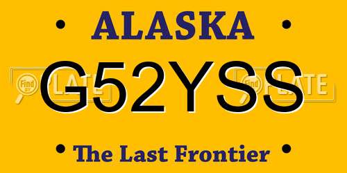 G52YSS Alaska License Plate