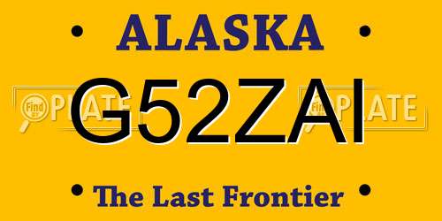 G52ZAI Alaska License Plate