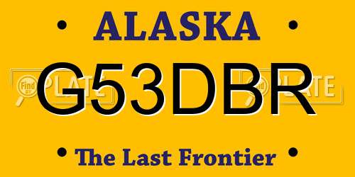 G53DBR Alaska License Plate