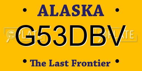 G53DBV Alaska License Plate