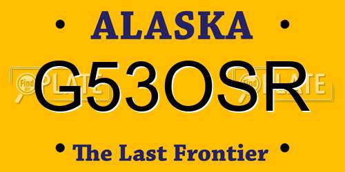 G53OSR Alaska License Plate