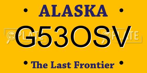 G53OSV Alaska License Plate