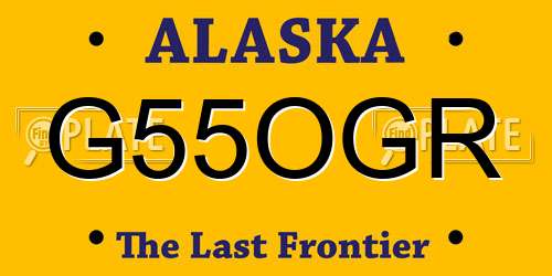 G55OGR Alaska License Plate