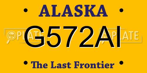 G572AI Alaska License Plate