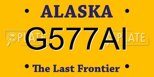 G577AI Alaska License Plate