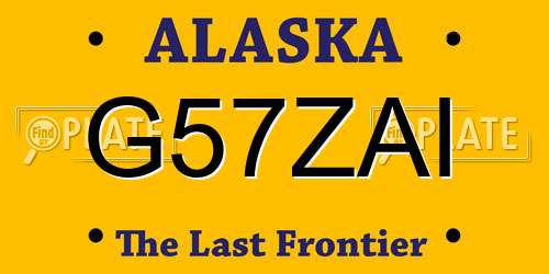 G57ZAI Alaska License Plate