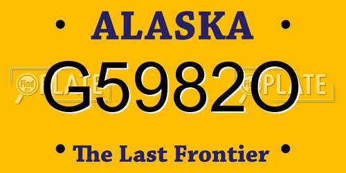 G5982O Alaska License Plate