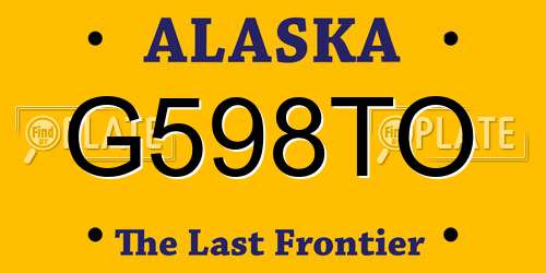 G598TO Alaska License Plate