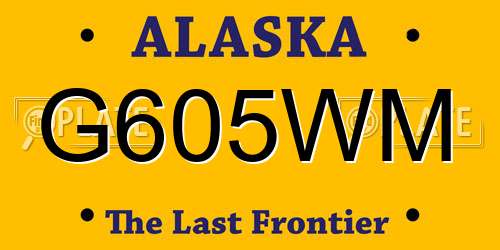 G605WM Alaska License Plate