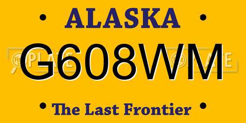 G608WM Alaska License Plate
