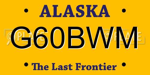 G60BWM Alaska License Plate