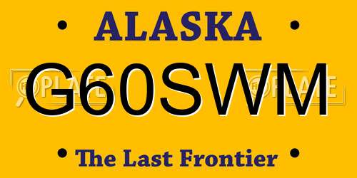 G60SWM Alaska License Plate