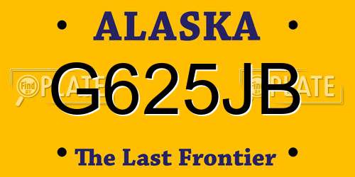 G625JB Alaska License Plate