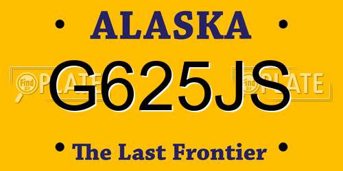 G625JS Alaska License Plate